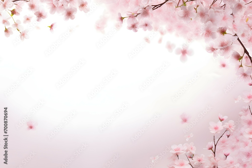 Cherry Blossom Edges on Soft Textured Background Cherry Blossom Edges on Soft Textured Background