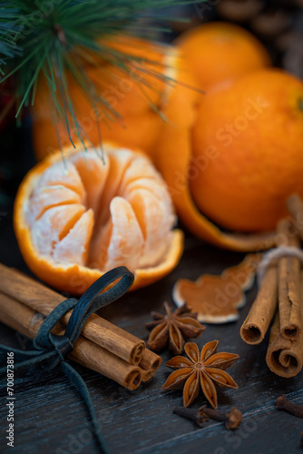 orange and cinnamon sticks