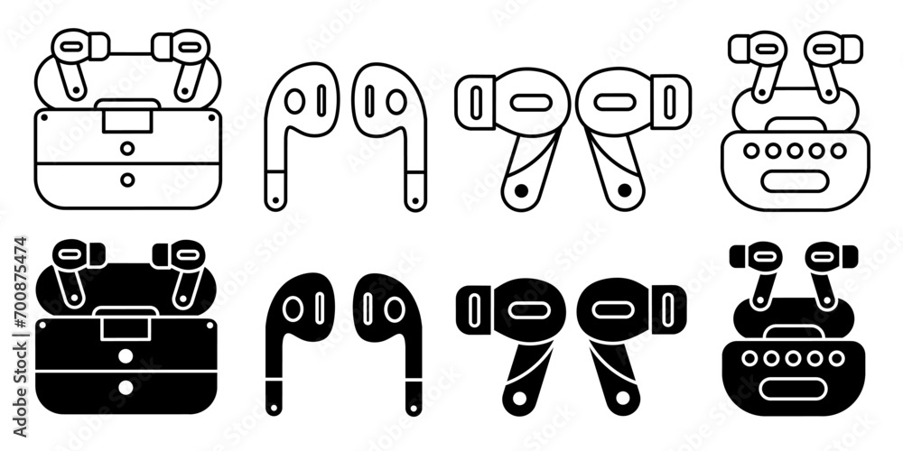 Headphone. Vector collection of headphone icon illustrations. Black icon design. Headphone. Vector collection of headphone icon illustrations. Black icon design.