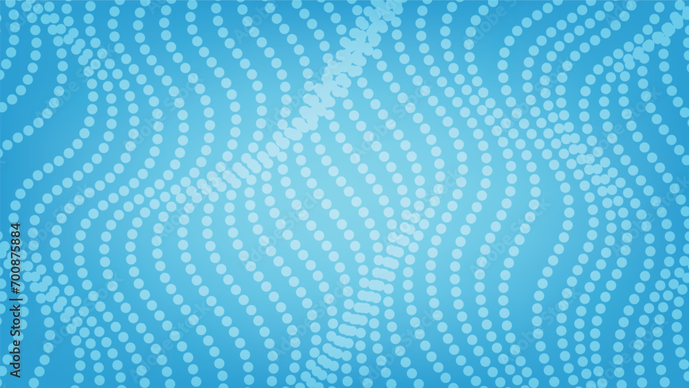 Naklejka premium abstract background with dots wavy pattern on blue color gradient