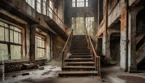 stairs in old abandoned building