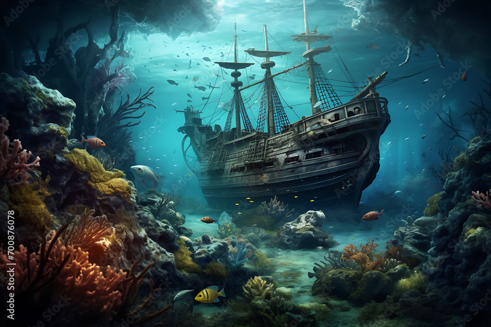 coral reef and fishes in the sea coral reef and fishes in the sea