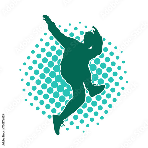Silhouette of a man in dancing pose. Silhouette of a male dancer in performing pose.