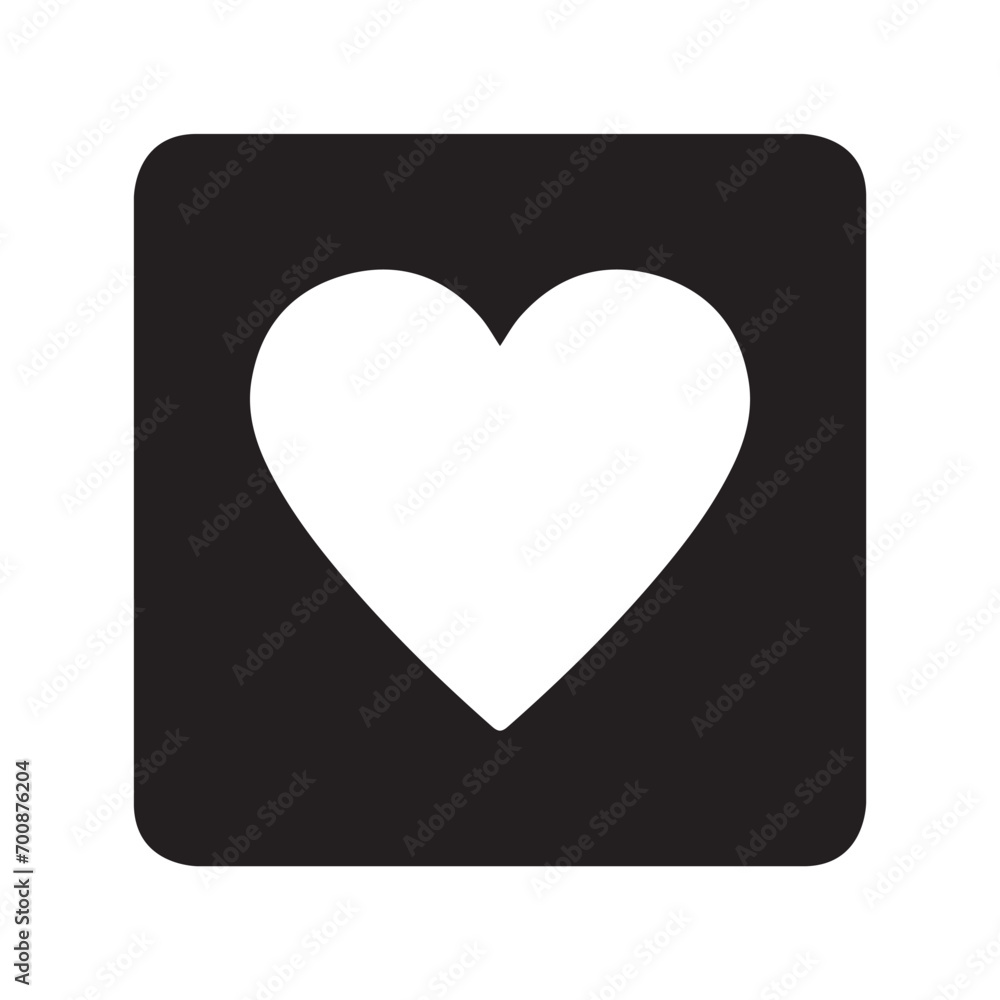 Heart icon vector. Love logo design. Heart vector icon illustration in square isolated on white background