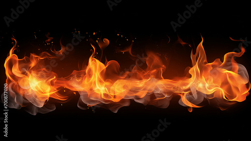 Vibrant Translucent Fire Flames and Sparks in Dynamic Motion - A Blazing Display of Intense Heat and Bright Energy