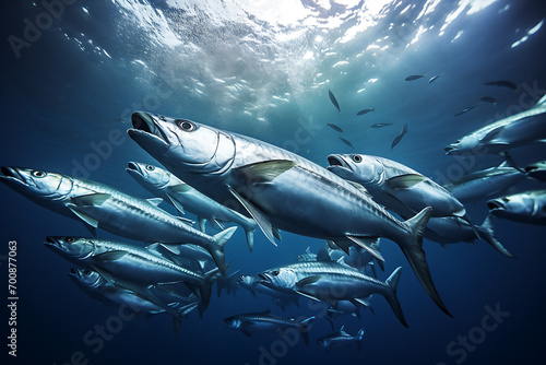 coral reef and fishes in the sea