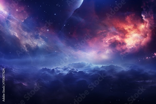Cosmic and nebula-filled outer space forming a breathtaking and captivating wallpaper background