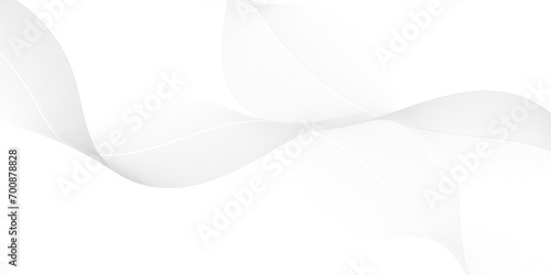  Modern abstract white wave digital geometric Technology, data science frequency gradient lines on transparent background. Isolated on white background. gray and white wavy stripes background.