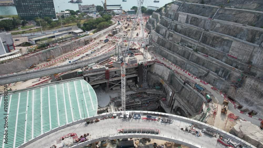 Drone Aerial Skyview in Tseung Kwan O Lam Tin Tunnel Interchange ...