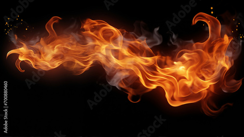 Fiery Realistic Vector Effect with Smoke: Captivating Blaze of Dynamic Energy and Power