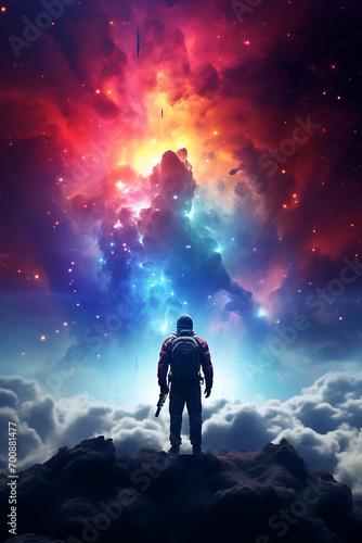 Space theme photo creative, sci-fi wallpaper (AI Generated Image) © LuxeMedia