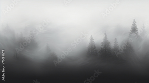 Enveloped in the mystical allure of white fog and cinematic smoke on a dark background, experience the ethereal beauty of nature's soft and mysterious embrace.