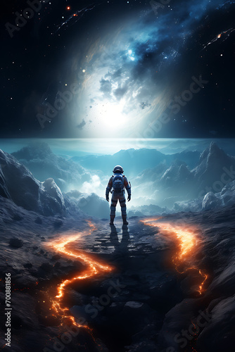 Space theme photo creative, sci-fi wallpaper (AI Generated Image)