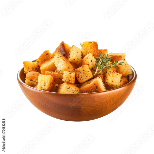 Croutons isolated on transparent background