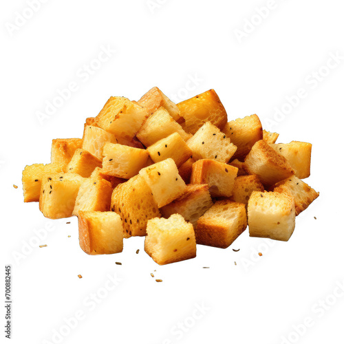 Croutons isolated on transparent background