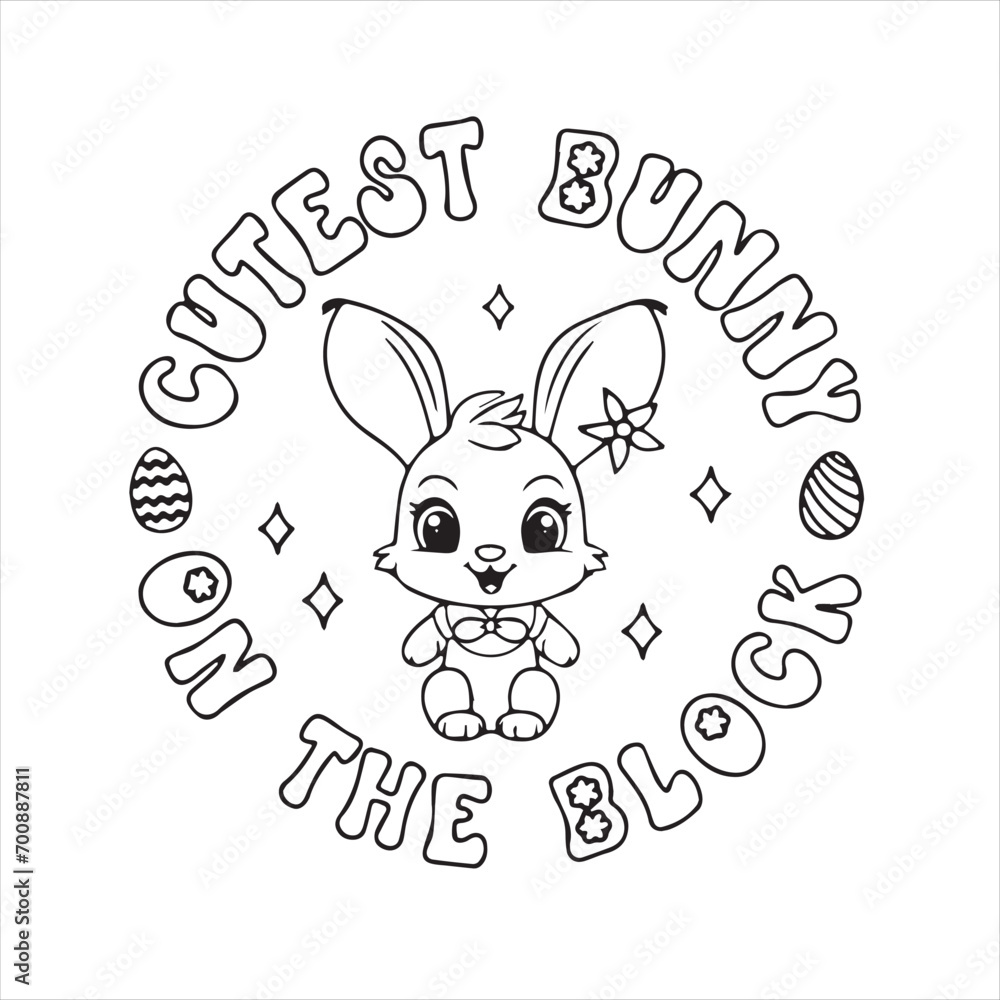 cutest bunny on the block logo inspirational positive quotes, motivational, typography, lettering design cutest bunny on the block logo inspirational positive quotes, motivational, typography, lettering design