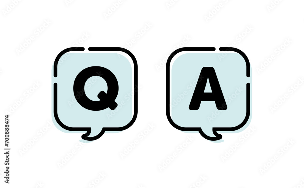 角丸吹き出しのシンプルなQAアイコン(よくあるご質問・FAQ)