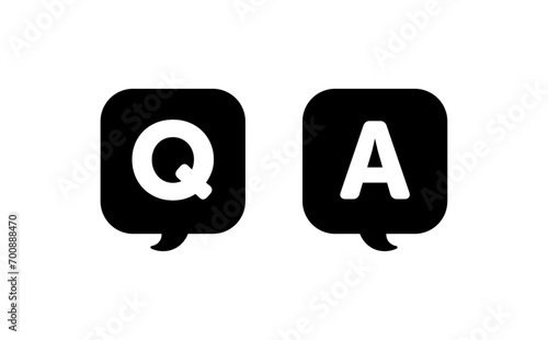 シンプルな角丸吹き出しのQAアイコン(よくある質問・FAQ)