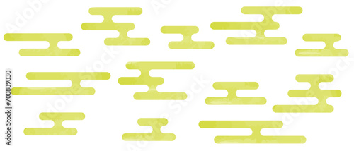 水彩のエ霞・エ霞文のセット　ベクター　背景　素材　イラスト