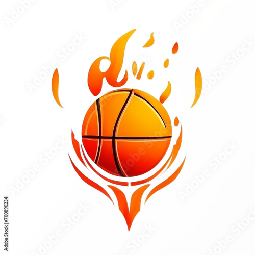 logo basket ball fire with Generative AI Technology