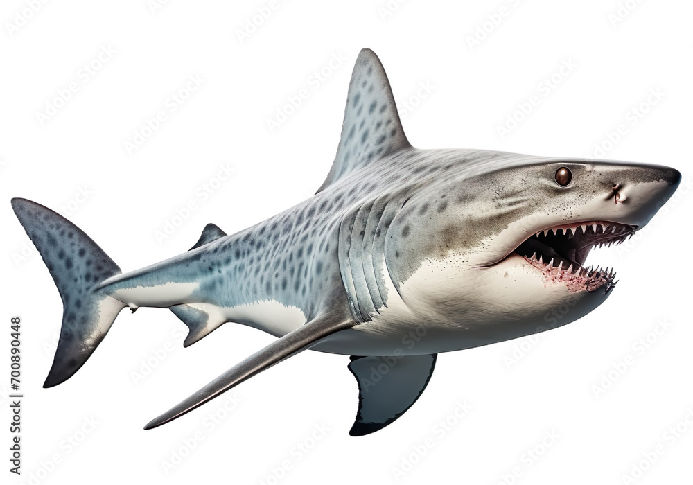Naklejka premium Portrait of Shark animal, isolated on transparent or white background