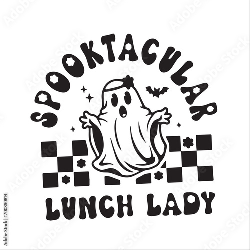 spook tacular lunch lady logo inspirational positive quotes, motivational, typography, lettering design