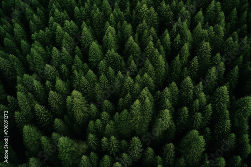 Aerial view of forest green trees, woodland,top view