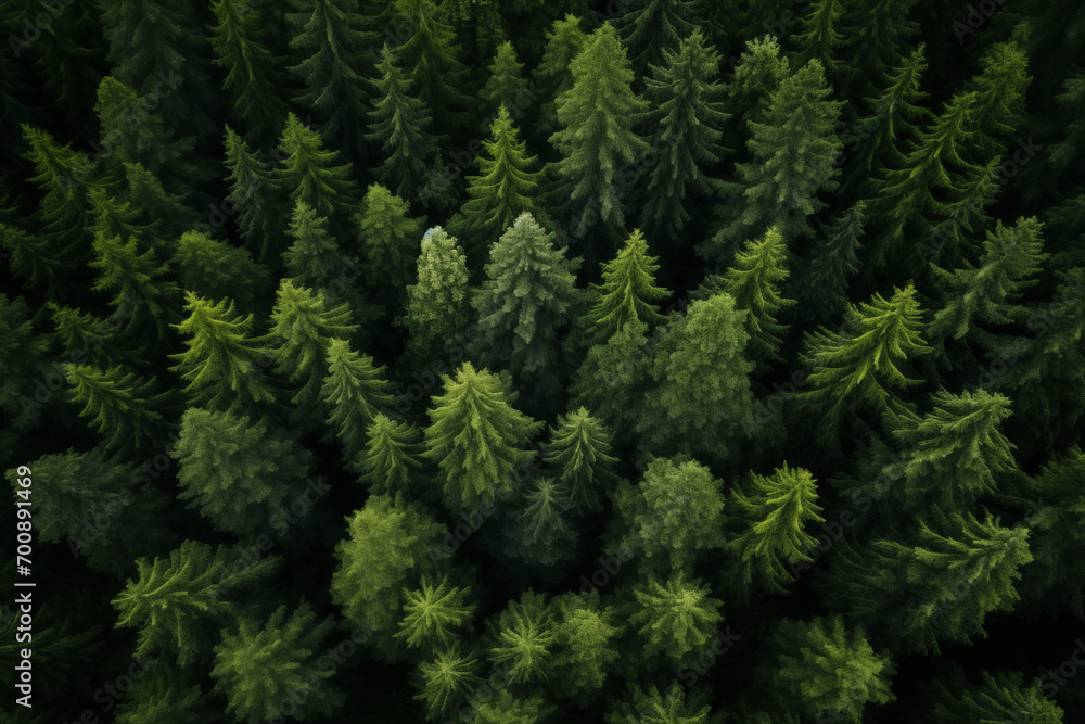 Aerial view of forest green trees, woodland,top view Aerial view of forest green trees, woodland,top view