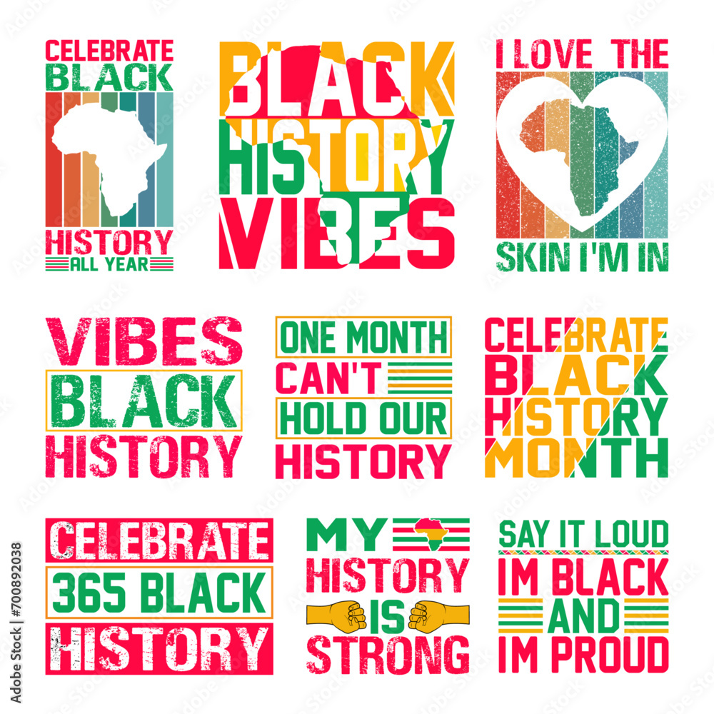 Black History Month T-shirt Design Bundle.