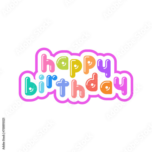 Colorful Bubble Happy Birthday Typography