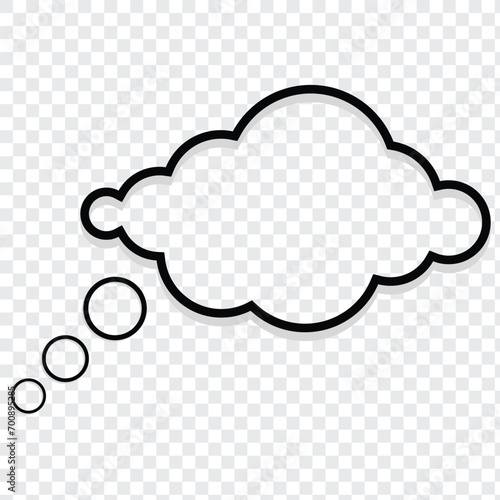 Thought cloud.Thought bubble icon.Speech Bubbles.Cloud speech bubbles collection.Thought bubble thinking cloud line art vector icon for apps and websites.day dream thinking flat line icon.