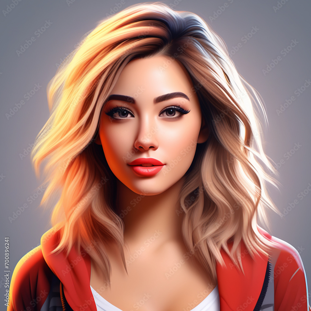 Fototapeta premium A realistic image profile picture girl