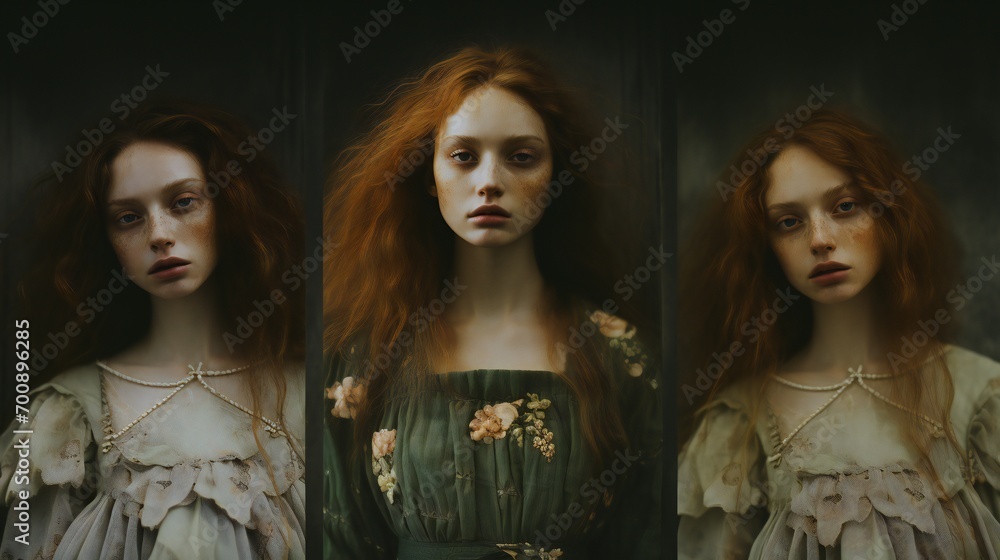 Obraz premium a visual diary in women's portraits, offering glimpses into resilience in managing anxiety and depression.