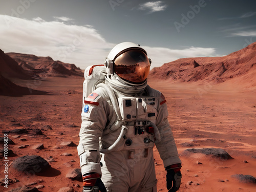 An astronaut walking on Mars © AungThurein