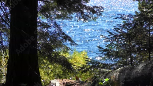 Sparkling waters of Diamond lake located in Umpqua National forest of Oregon