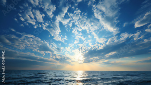 現像的な青空と海