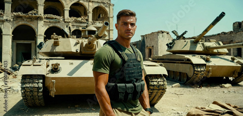 mature soldier man in unifo...