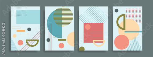 Modern abstract cover set, minimal design Geometric background. Poster Geometry. photo