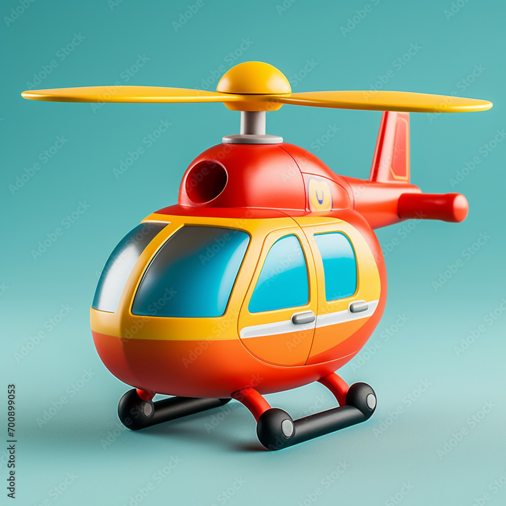 Vibrant 3D Cartoon helicopter Illustration