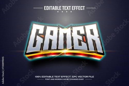 Gamer 3D editable text effect template