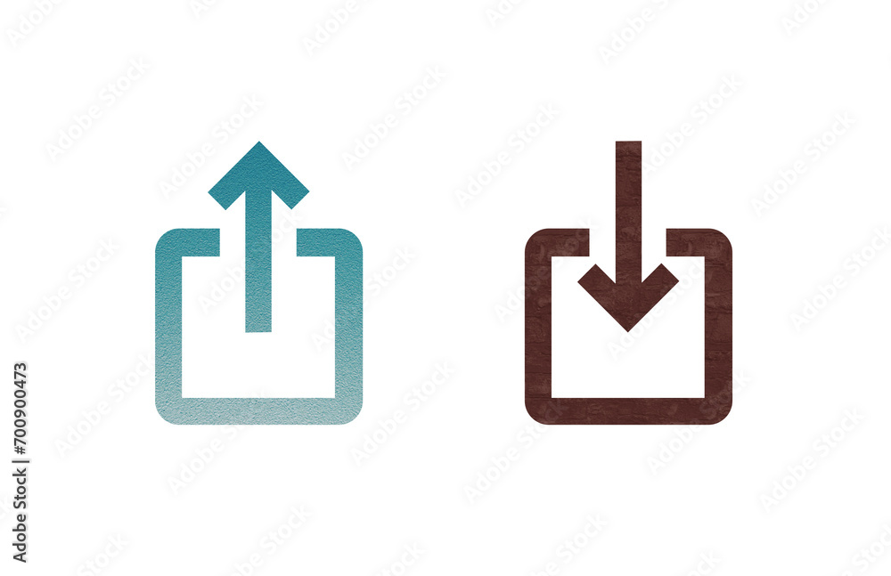 export and import icon symbol blue and green export and import icon symbol blue and green