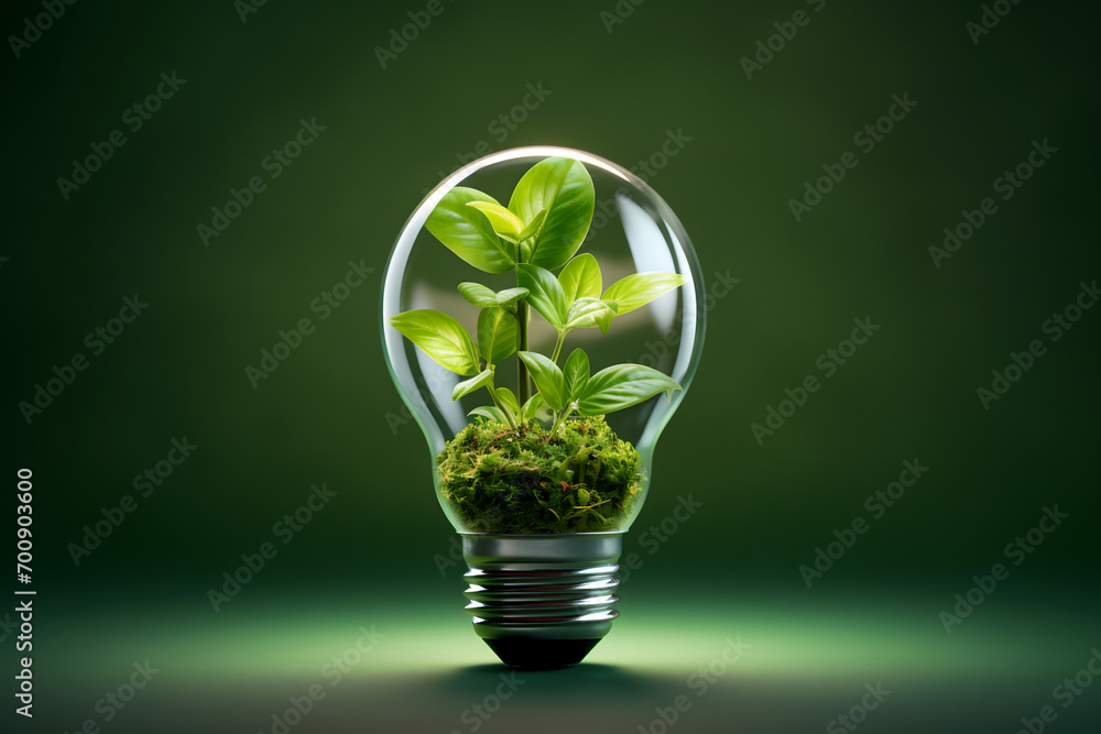 renewable energy light bulb with green energy, Earth Day or environment protection Hands protect forests that grow on the ground and help save the world, solar panels renewable energy light bulb with green energy, Earth Day or environment protection Hands protect forests that grow on the ground and help save the world, solar panels