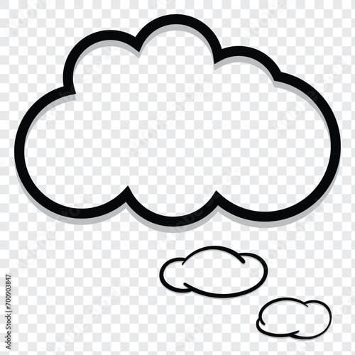 Thought cloud.Thought bubble icon.Speech Bubbles.Cloud speech bubbles collection.Thought bubble thinking cloud line art vector icon for apps and websites.day dream thinking flat line icon.