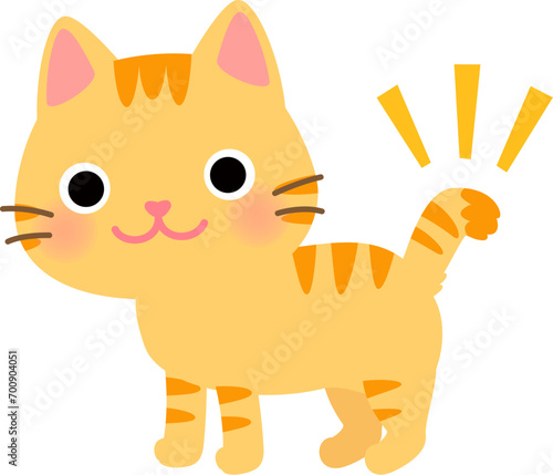 尾の先が曲がったトラ猫、鍵尻尾