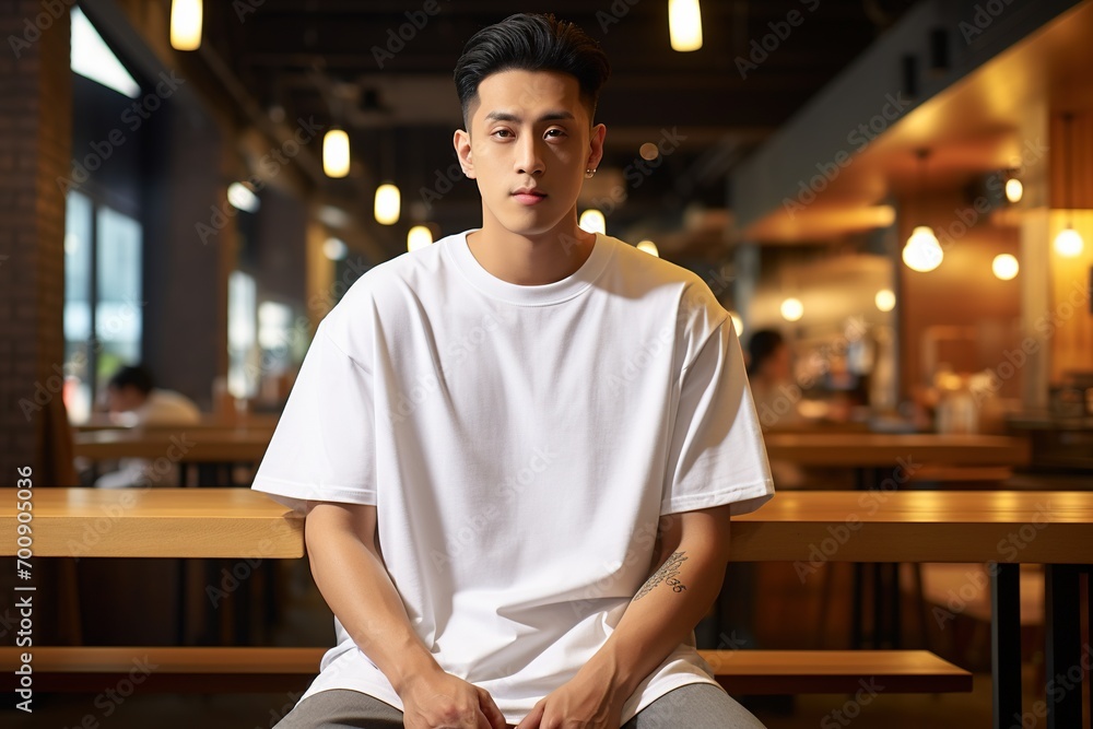 Portrait of a handsome man in white shirt 