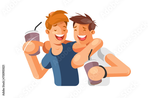Two People Enjoying Drinks
