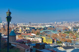 Dzveli Tbilisi district and Bridge of Peace panoramic view from Narikala fortress walk 