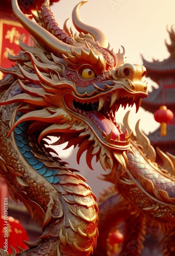 Beautiful fantasy dragon. Year of the Dragon according to the eastern horoscope © abrilla