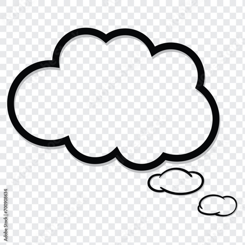 Thought cloud.Thought bubble icon.Speech Bubbles.Cloud speech bubbles collection.Thought bubble thinking cloud line art vector icon for apps and websites.day dream thinking flat line icon.