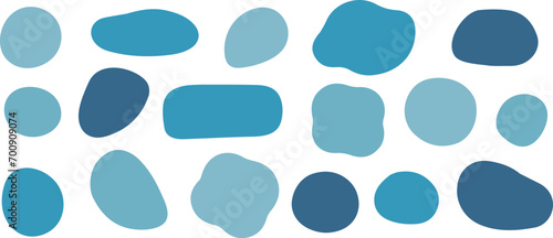 ゆるいシェイプのフレームセット　抽象的　液体　ベクター